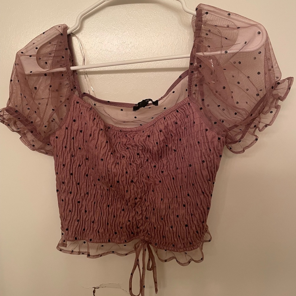 Cinched coral crop top